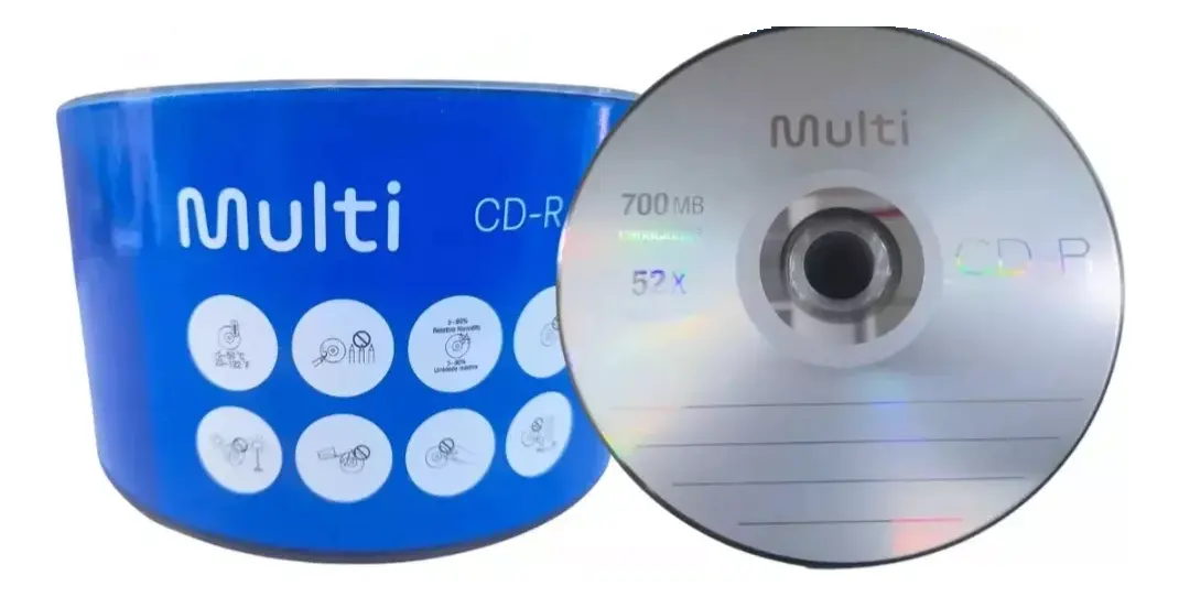 Cd-r Virgem Multilaser 80min/700mb 52x Lacrado 50Uni
